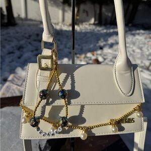 Gold Pearl Bag Charm